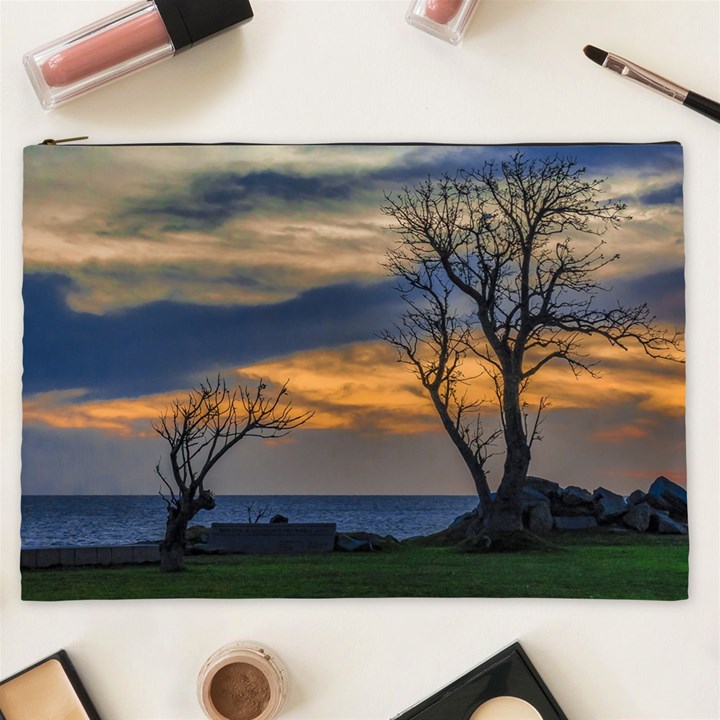 Sunset Scene At Waterfront Boardwalk, Montevideo Uruguay Cosmetic Bag (XXL)