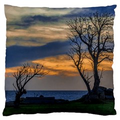 Sunset Scene At Waterfront Boardwalk, Montevideo Uruguay Standard Flano Cushion Case (one Side)