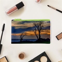 Sunset Scene At Waterfront Boardwalk, Montevideo Uruguay Cosmetic Bag (xs) by dflcprints