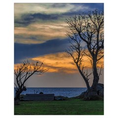 Sunset Scene At Waterfront Boardwalk, Montevideo Uruguay Drawstring Bag (small) by dflcprints