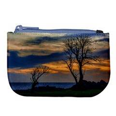 Sunset Scene At Waterfront Boardwalk, Montevideo Uruguay Large Coin Purse by dflcprints