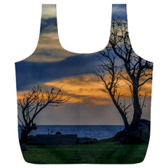 Sunset Scene At Waterfront Boardwalk, Montevideo Uruguay Full Print Recycle Bag (xxxl) by dflcprints