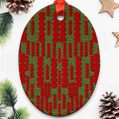 Bloom In Yule Season Colors Ornament (oval)