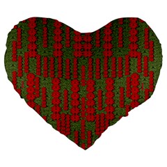 Bloom In Yule Season Colors Large 19  Premium Heart Shape Cushions by pepitasart