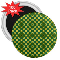 Df Green Domino 3  Magnets (100 Pack) by deformigo