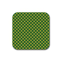 Df Green Domino Rubber Square Coaster (4 Pack)  by deformigo