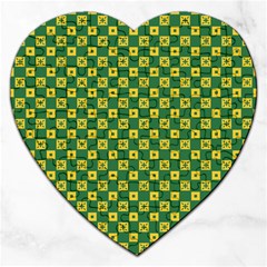 Df Green Domino Jigsaw Puzzle (heart) by deformigo