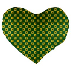 Df Green Domino Large 19  Premium Heart Shape Cushions by deformigo