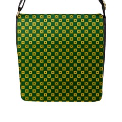 Df Green Domino Flap Closure Messenger Bag (l) by deformigo