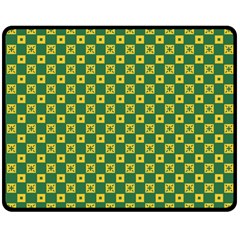 Df Green Domino Double Sided Fleece Blanket (medium)  by deformigo