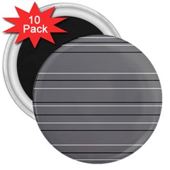 Black Grey White Stripes 3  Magnets (10 Pack)  by anthromahe