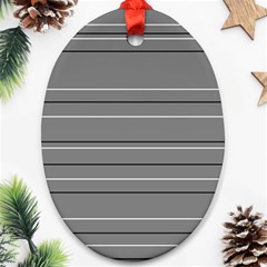 Black Grey White Stripes Oval Ornament (two Sides)