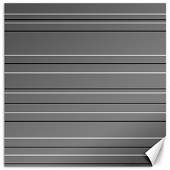 Black Grey White Stripes Canvas 16  X 16  by anthromahe