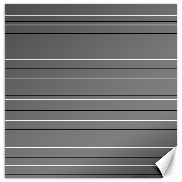 Black Grey White Stripes Canvas 16  x 16 