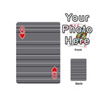 Black Grey White Stripes Playing Cards 54 Designs (Mini) Front - HeartQ