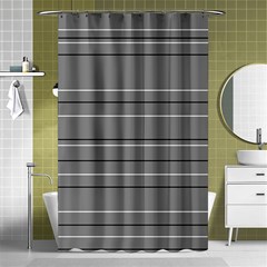 Black Grey White Stripes Shower Curtain 48  X 72  (small)  by anthromahe