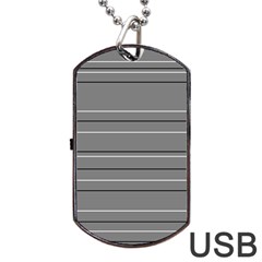 Black Grey White Stripes Dog Tag Usb Flash (one Side) by anthromahe