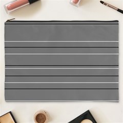 Black Grey White Stripes Cosmetic Bag (xxxl)