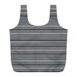 Black Grey White Stripes Full Print Recycle Bag (L) Front