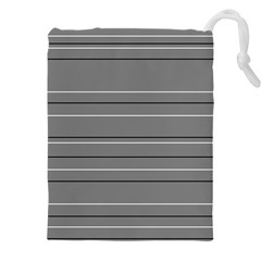 Black Grey White Stripes Drawstring Pouch (5xl)