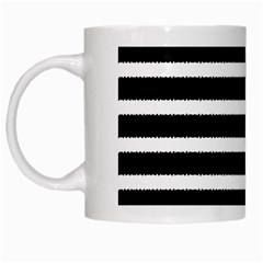 Black & White Stripes White Mugs by anthromahe