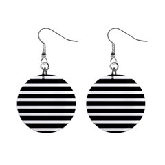 Black & White Stripes Mini Button Earrings by anthromahe