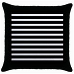 Black & White Stripes Throw Pillow Case (Black) Front