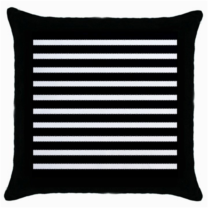 Black & White Stripes Throw Pillow Case (Black)