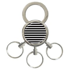 Black & White Stripes 3-ring Key Chain by anthromahe