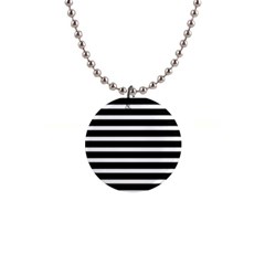 Black & White Stripes 1  Button Necklace by anthromahe