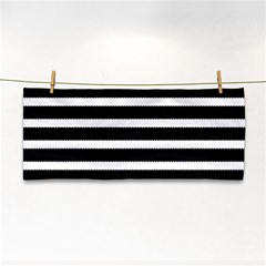 Black & White Stripes Hand Towel by anthromahe