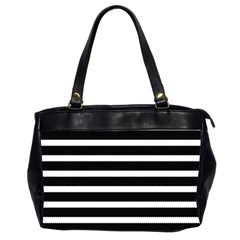 Black & White Stripes Oversize Office Handbag (2 Sides) by anthromahe