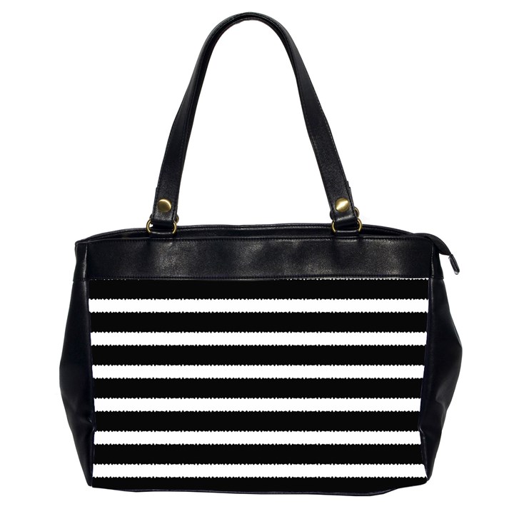 Black & White Stripes Oversize Office Handbag (2 Sides)