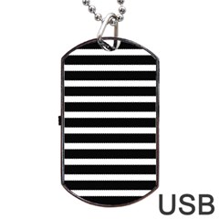 Black & White Stripes Dog Tag Usb Flash (one Side) by anthromahe