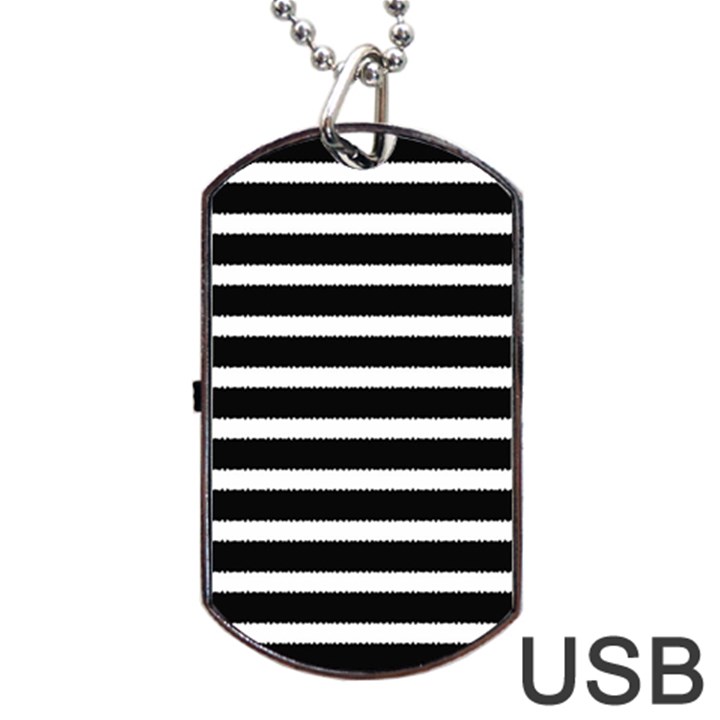 Black & White Stripes Dog Tag USB Flash (One Side)