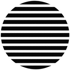 Black & White Stripes Wooden Puzzle Round