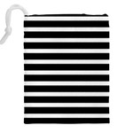 Black & White Stripes Drawstring Pouch (4XL) Back