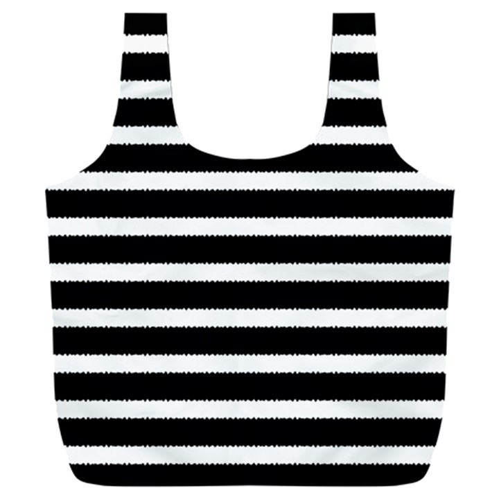 Black & White Stripes Full Print Recycle Bag (XXXL)