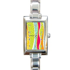 abstract lines Rectangle Italian Charm Watch