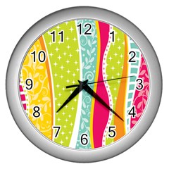 Abstract Lines Wall Clock (silver) by designsbymallika