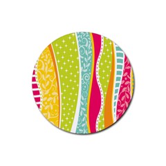 Abstract Lines Rubber Coaster (round)  by designsbymallika