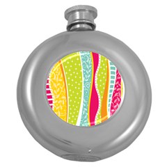 Abstract Lines Round Hip Flask (5 Oz) by designsbymallika