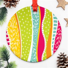 abstract lines Round Ornament (Two Sides)