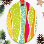 abstract lines Oval Ornament (Two Sides) Front