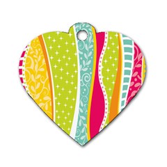 Abstract Lines Dog Tag Heart (two Sides) by designsbymallika