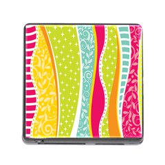 Abstract Lines Memory Card Reader (square 5 Slot) by designsbymallika