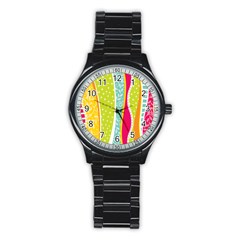 abstract lines Stainless Steel Round Watch