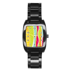 abstract lines Stainless Steel Barrel Watch