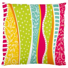 abstract lines Large Flano Cushion Case (One Side)