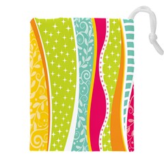 Abstract Lines Drawstring Pouch (5xl) by designsbymallika